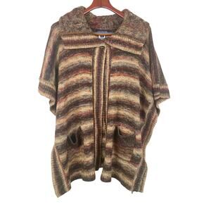 Jones New York Womens Cardigan OS Brown Thick Chunky Oversized Cabin Cozy Boho